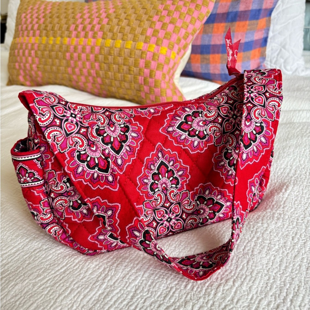 Vera Bradley Red and Pink Paisley Shoulder Bag